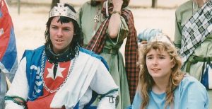 Elffin and Keridwen, 8th Prince and Princess of Lochac. Photo by John of the Hills, Twelfth Night, 1991.