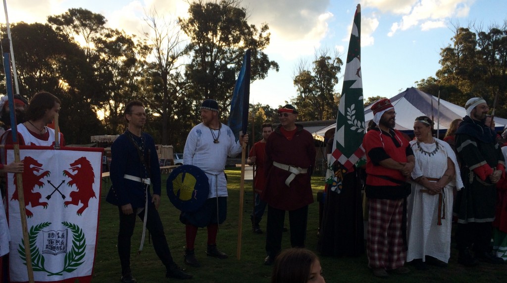 The Barony of Rowany and her allies. Photo by THL Ceara Shionnach April 2014