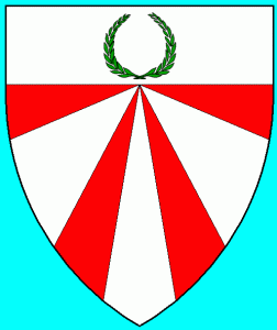 The device of the Canton of Burnfield – residing in the Barony of River Haven, from the Lochac Roll of Arms. 