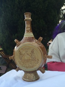 The prize presented to the victor of the Provost of Lochac is a ceramic jug, photo by TH Lady Ceara Shionnach.