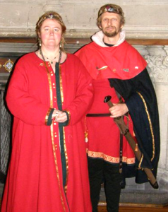 Bartholomew Baskin and Katherine Kerr of the Hermitage, third Baron and Baroness of Southron Gaard. Photo courtesy of Mistress Katherine Kerr of the Hermitage.