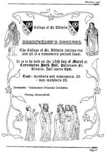 St Aldhelm event advertisement from Pegasus - March 1990 edition.