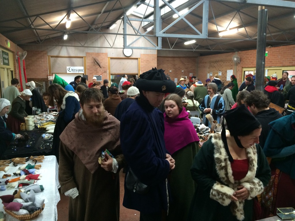 The markets inside the Great Hall at Festival AS49. Photo by THL Ceara Shionnach, April 2015.
