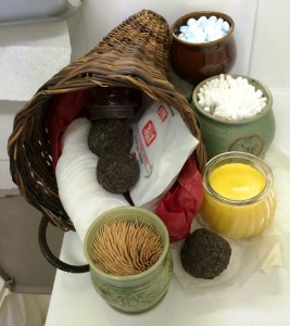 The cornucopia of hand made soaps and incense in the bathroom. Photo by THB Ceara Shionnach, July 2015.