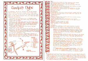 Rowany Twelfth Night 1983 Advertisement, as published in Runes 9, December 1982.