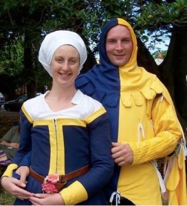 Arnfinr Akasson and Aine Caterina del Cossa, third Baron and Baroness of Ynys Fawr. Photo courtesy of Drusticc Inigena Eddarrnonn.